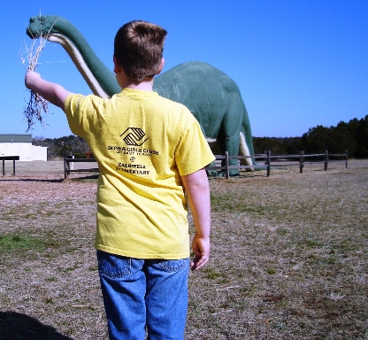 Hayden feeds a dino