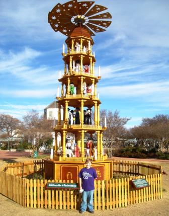 A huge German Christmas pyramid- Fredericksburg.