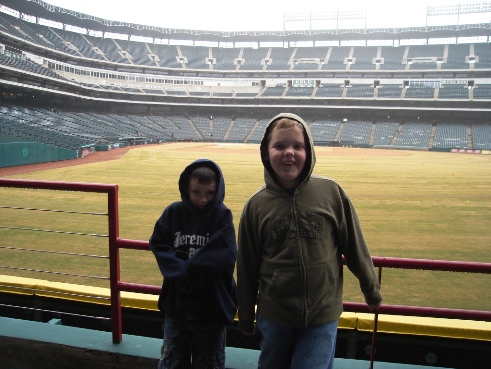 Hayden and Nathan at the BallPark