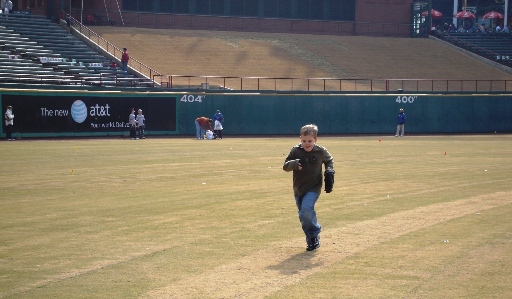 Playing in the outfield