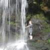 Hayden at a gorgeous waterfall- our reward after a long hike.